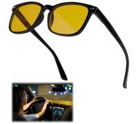 eModwey Gafas de visión nocturna para conducir, para hombres y mujeres - Lentes amarillas para reducir el deslumbramiento, Mejora de la visión nocturna y en condiciones de poca luz, Ajuste cómodo