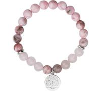 eModwey Pulsera de Cuarzo Rosa y Jade Cebra de 8mm para Mujeres - Pulsera de Piedras Preciosas con Colgante de Árbol de la Vida, Ideal para Yoga, Chakras y Meditación, Regalo para Parejas y Amistades