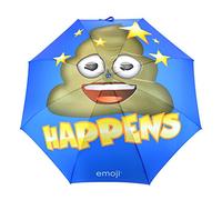 Emoji Paraguas de toldo Individual con Cara de Caca Abierta automática, Azul, 60 Pulgadas