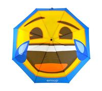 Emoji Paraguas plegable compacto unisex para adultos, diseño de cara sonriente, apertura y cierre automático, color azul, N/A