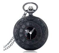 EMoLus Reloj De Bolsillo Antiguo Moda Romano Número de Cuarzo Reloj de Cuarzo Reloj Cadena Reloj Collar Colgante for Hombres Mujeres Amigos Relojes De Bolsillo (Size : Black 80cm Chain)