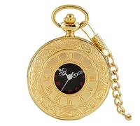 EMoLus Reloj De Bolsillo Antiguo Moda Romano Número de Cuarzo Reloj de Cuarzo Reloj Cadena Reloj Collar Colgante for Hombres Mujeres Amigos Relojes De Bolsillo (Size : Gold 30cm Chain)