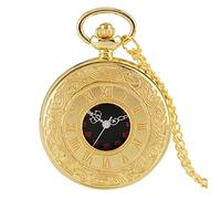 EMoLus Reloj De Bolsillo Antiguo Moda Romano Número de Cuarzo Reloj de Cuarzo Reloj Cadena Reloj Collar Colgante for Hombres Mujeres Amigos Relojes De Bolsillo (Size : Gold 80cm Chain)