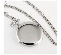 EMoLus Reloj De Bolsillo Retro Vintage Hombres Steampunk Superficie Lisa Colgante Cadena Classic Pocket Watch Gift Silver Golden Polish Reloj de Cuarzo Relojes De Bolsillo (Size : Silver)