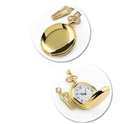 EMoLus Reloj De Bolsillo Retro Vintage Hombres Steampunk Superficie Lisa Colgante Cadena Classic Pocket Watch Gift Silver Golden Polish Reloj de Cuarzo Relojes De Bolsillo (Size : Golden)