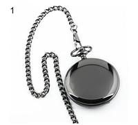 EMoLus Reloj De Bolsillo Retro Vintage Hombres Steampunk Superficie Lisa Colgante Cadena Classic Pocket Watch Gift Silver Golden Polish Reloj de Cuarzo Relojes De Bolsillo (Size : Black)