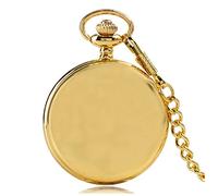 EMoLus Reloj De Bolsillo Tapa Doble Personalizada Foto de Texto Reloj de Bolsillo de Cuarzo con Regalos for Pareja Amiga niños Relojes De Bolsillo (Size : Gold)