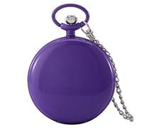 EMoLus Reloj De Bolsillo Tapa Doble Personalizada Foto de Texto Reloj de Bolsillo de Cuarzo con Regalos for Pareja Amiga niños Relojes De Bolsillo (Size : Purple)