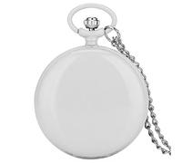 EMoLus Reloj De Bolsillo Tapa Doble Personalizada Foto de Texto Reloj de Bolsillo de Cuarzo con Regalos for Pareja Amiga niños Relojes De Bolsillo (Size : White)