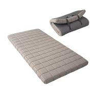 EMOOR Colchón Futón Japonés 3 Capas Uretano Dora 97 x 195 cm Gris, Plegable Compacto Portátil Dormir en el Suelo Cama de Invitados Esterilla Tatami