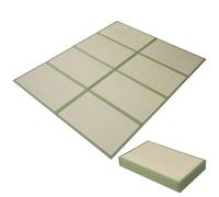 EMOOR Esterilla de Tatami Japonesa 160 x 200 cm Hierba Junico Natural (sin Teñir), Colchón Plegable Igusa Dormir en el Suelo Colchón Futón Japonés Meditación Yoga Zen