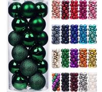 Emopeak - 24 Bolas para árbol de Navidad, Decoraciones inastillables para árbol de Navidad, Bolas Colgantes para decoración de Navidad, Bodas, Fiestas, 6 cm, Verde Oscuro