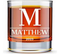 Emoragifou Vasos de whisky personalizados para hombres, regalos grabados personalizados para papá, marido, amigo, hermano, aniversario, regalo de cumpleaños para él