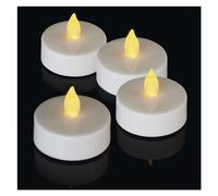 EMOS 4 velas de té LED sin llama, velas blancas con efecto parpadeante, decoración para Navidad, Día de Todos los Santos, fiestas, IP20 para interiores, con batería, luz blanca cálida vintage