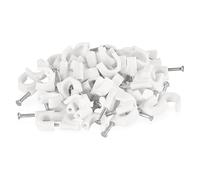 EMOS - 50 abrazaderas de cable con clavo, para Ø 10 mm - Soporte de cable de polietileno irrompible con clavo de acero para interiores, inoxidable - Temperatura de funcionamiento -40 °C - 85 °C
