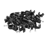 EMOS - 50 abrazaderas de cable con clavo, para Ø 10 mm - Soporte de cable de polietileno irrompible con clavo de acero para exteriores, inoxidable - Temperatura de funcionamiento -40 °C - 85 °C