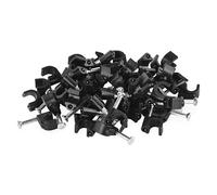 EMOS - 50 abrazaderas de cable con clavo, para Ø 6 mm - Soporte de cable de polietileno irrompible con clavo de acero para exteriores, inoxidable - Temperatura de funcionamiento -40 °C - 85 °C