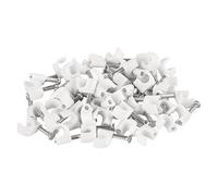 EMOS - 50 abrazaderas de cable con clavo, para Ø 6 mm - Soporte de cable de polietileno irrompible con clavo de acero para interiores, inoxidable - Temperatura de funcionamiento -40 °C - 85 °C