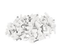 EMOS - 50 abrazaderas de cable con clavo, para Ø 8 mm - Soporte de cable de polietileno irrompible con clavo de acero para interiores, inoxidable - Temperatura de funcionamiento -40 °C - 85 °C