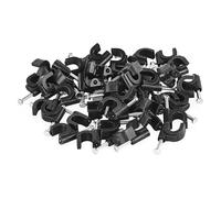 EMOS - 50 abrazaderas de cable con clavo para 8 mm de diámetro - Soporte de cable de polietileno irrompible con clavo de acero para exteriores, inoxidable - Temperatura de funcionamiento -40 °C - 85 °