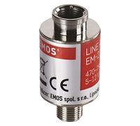 EMOS Amplificador de línea satélite en línea de 20 dB (Rango de frecuencia 470 - 790 MHz) para DVB-T2, televisión por Cable o Antenas J5709 Plata 2 x 4,2 cm
