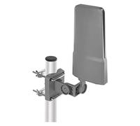 EMOS Antena Exterior con Amplificador para recepción remota, Antena de TV VHF/UHF/Dab para Exteriores para DVB-T/DVB-T2, Rango de 0-80 km, Filtro LTE de Bloqueo Integrado, Filtro 4G, 5G