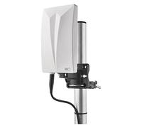 EMOS - Antena Interior y Exterior Village, Antena Activa Universal para recepción a Distancia (0-80 km) de DVB-T2, Dab, FM, Full HD, con Filtro LTE Integrado, Filtro 4G, 5G y Amplificador