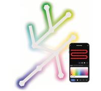 EMOS - Aplique inteligente RGBIC para juegos con aplicación, 9+9 segmentos - Iluminación modular - 16 millones de colores, sincronización de música, control por voz - Luz ambiental WiFi de 2,4 GHz