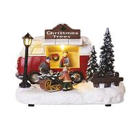 EMOS Autobús Decorativo Retro como Vendedor de árbol de Navidad, Luces LED de Navidad, diseño Retro, Color Blanco cálido, para Interiores IP20, Funciona con Pilas (3 x AA), decoración navideña, 20 x
