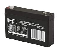EMOS - Batería de plomo sin mantenimiento - 6V 7Ah - Batería AGM - Conector Faston 4,7mm - Para sistemas de alarma, alarma contra incendios, dispositivos SAI - 151x34x94 mm