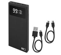 EMOS BetaQ Powerbank 10000 mAh, 22,5 W, batería externa de carga rápida, cargador con passthrough y pantalla, 3 salidas + 2 entradas y cable de datos USB/USB-C, encendido y apagado automático, color