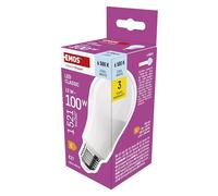 EMOS Bombilla LED A60, 13 W, repuesto para bombilla de 100 W, forma clásica con casquillo E27, brillo 1521 lm, luz blanca fría 6500 K, vida útil de 30.000 horas, CRI mín. 80, ángulo de haz de 180°
