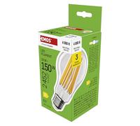 EMOS Bombilla LED Edison A70, 18 W de repuesto para bombilla de 150 W, bombilla vintage con casquillo E27 y brillo 2452 lm, blanco neutro 4000 K, 25000 horas de vida útil, CRI > 80, ángulo de haz de