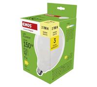 EMOS Bombilla LED Edison G125, 18 W de repuesto para bombilla de 150 W, bombilla de globo con casquillo E27 y brillo 2452 lm, blanco cálido 2700 K, 25000 horas de vida útil, CRI > 80, ángulo de haz de