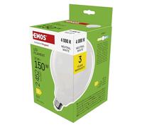 EMOS Bombilla LED Edison G125, 18 W de repuesto para bombilla de 150 W, bombilla de globo con casquillo E27 y brillo 2452 lm, blanco neutro 4000 K, 25000 horas de vida útil, CRI > 80, ángulo de haz de