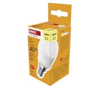 EMOS Bombilla LED Mini Globe, 5,5 W de repuesto para bombilla de 40 W, casquillo E14, brillo 470 lúmenes, blanco cálido 3000 K, vida útil de 20.000 horas, CRI mín. 80, ángulo de haz de 180°