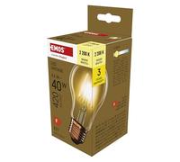 EMOS Bombilla LED vintage Edison tipo A60, 4,5 W de repuesto para bombilla de 40 W, bombilla de cristal ámbar con casquillo E27, brillo 420 lm, blanco cálido 2200 K, 25000 horas de vida útil, CRI mín