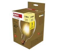 EMOS Bombilla LED vintage Edison tipo G125, 4,5 W de repuesto para bombilla de 40 W, bombilla de cristal ámbar con casquillo E27, brillo 420 lm, blanco cálido 2200 K, 25000 horas de vida útil, CRI mín