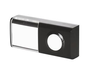 EMOS Botón de repuesto impermeable con placa para nombre, incluye batería para timbre inalámbrico P5727, alcance inalámbrico de 150 m, fácil de instalar (tornillos, cinta adhesiva), color negro