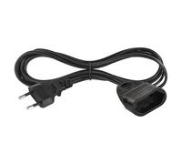 EMOS - Cable alargador de 1,5m - con Enchufe Europeo - 250 V, 2,5 A, 575 W - PVC 0,75 mm2 - Mayor protección táctil - IP20 para Interiores - Adecuado para lámparas, televisores, adaptadores - Negro