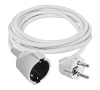 EMOS Cable alargador IP20 5 m, 1 Schuko, 250 V 16 A 3680 W, PVC H05VV-F3G 1.5 mm², protección Mejorada, Interior, Blanco