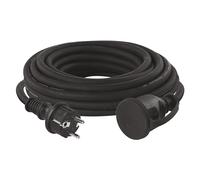 EMOS cable alargador IP44 10 m, 1 Schuko, resistente agua, golpes, aceite, temperatura, 230 V 16 A 3680 W, goma H07RN-F3G 2.5 mm², exteriores, negro