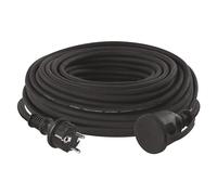 EMOS cable alargador IP44 30 m, 1 Schuko, resistente agua, golpes, aceite, temperatura, 230 V 16 A 3680 W, goma H07RN-F3G 1.5 mm², negro