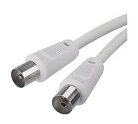EMOS Cable coaxial de antena de 5 m, cable coaxial para TV digital, receptor, SAT, doble blindaje, recto macho a hembra coaxial recto
