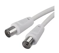 EMOS Cable coaxial de antena de televisión de 2,5 m, cable coaxial para televisión digital, TV, receptor, satélite, doble apantallamiento, coaxial recto macho a recto coaxial hembra