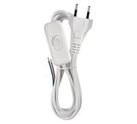 EMOS Cable de alimentación, Cable de alimentación de Repuesto, Cable de conexión con Interruptor, 3 m, Enchufe Europeo para lámparas, Bombillas