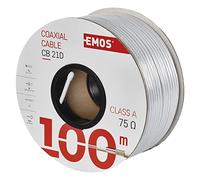 EMOS CB21D CB21D-Cable coaxial m, Blanco, Länge 100 Meter