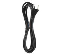EMOS Cable de conexión de goma de 3 m, cable de alimentación, cable de conexión, plancha, cable de conexión Schuko, 2 x 1,0 mm2, caucho H05RN-F, negro