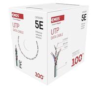 EMOS - Cable de red UTP CAT 5e, 100 m, PVC - Cable de conexión CAT5e UTP - Cable Cu- Cable LAN Gigabit - Cable Ethernet sin blindaje - Para interiores