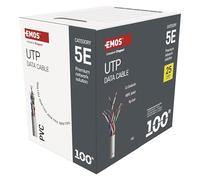 EMOS - Cable de red UTP CAT 5e, 100 m, PVC - Cable de conexión CAT5e UTP - Cable LAN Gigabit - Cable Ethernet sin blindaje - para interiores